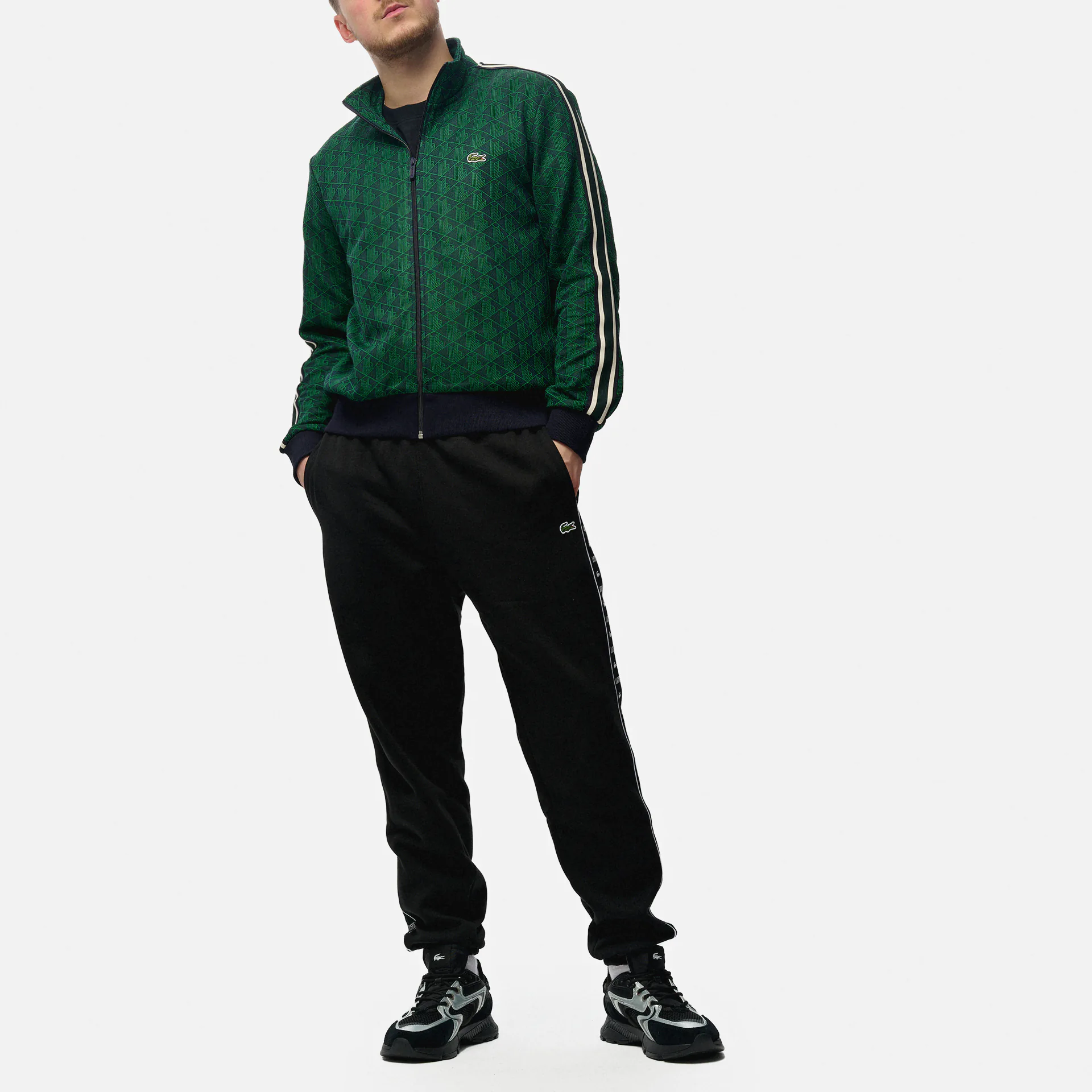 Lacoste Logo Stripe Track Pants Noir