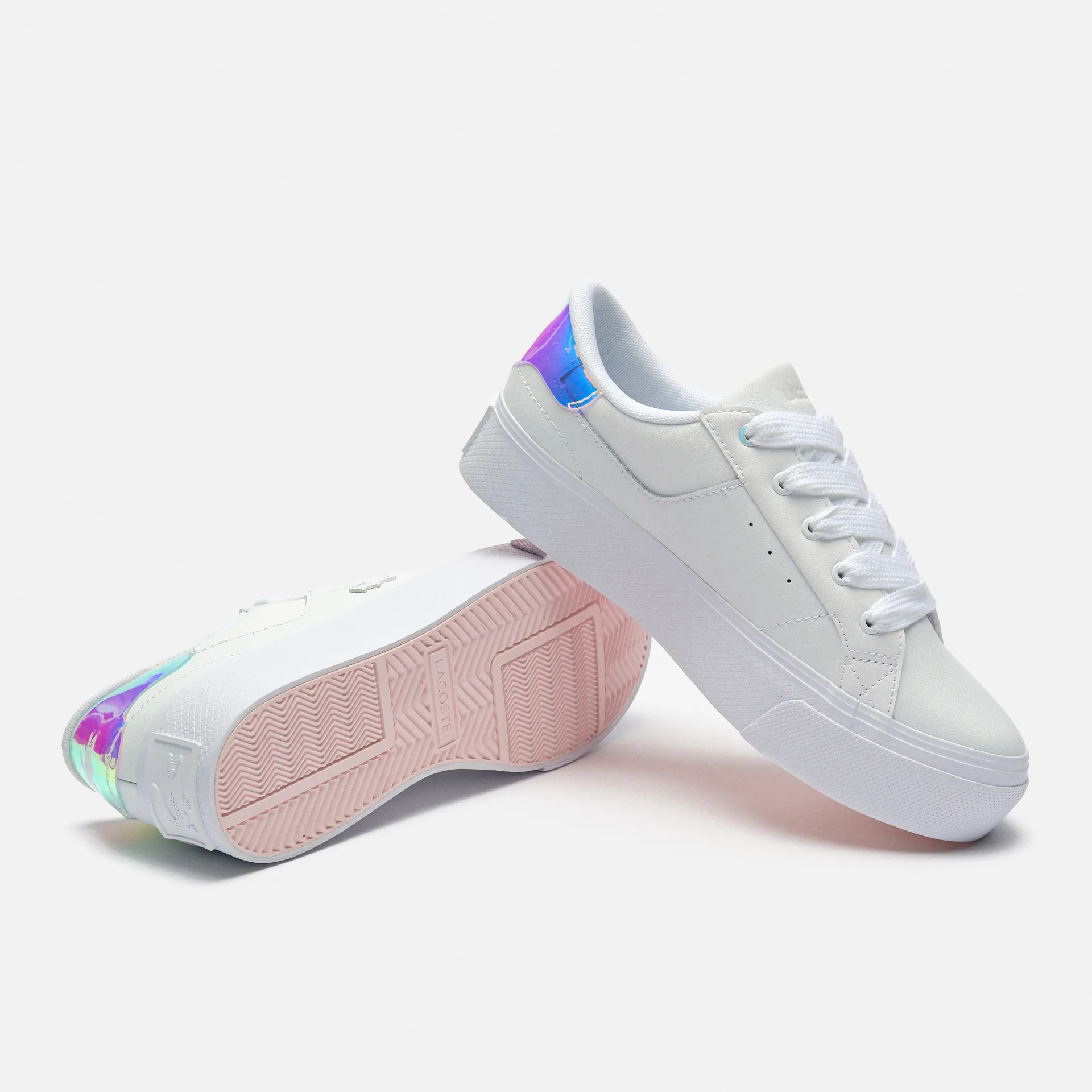 Lacoste Ziane Platform Leather Sneakers White/Light Pink