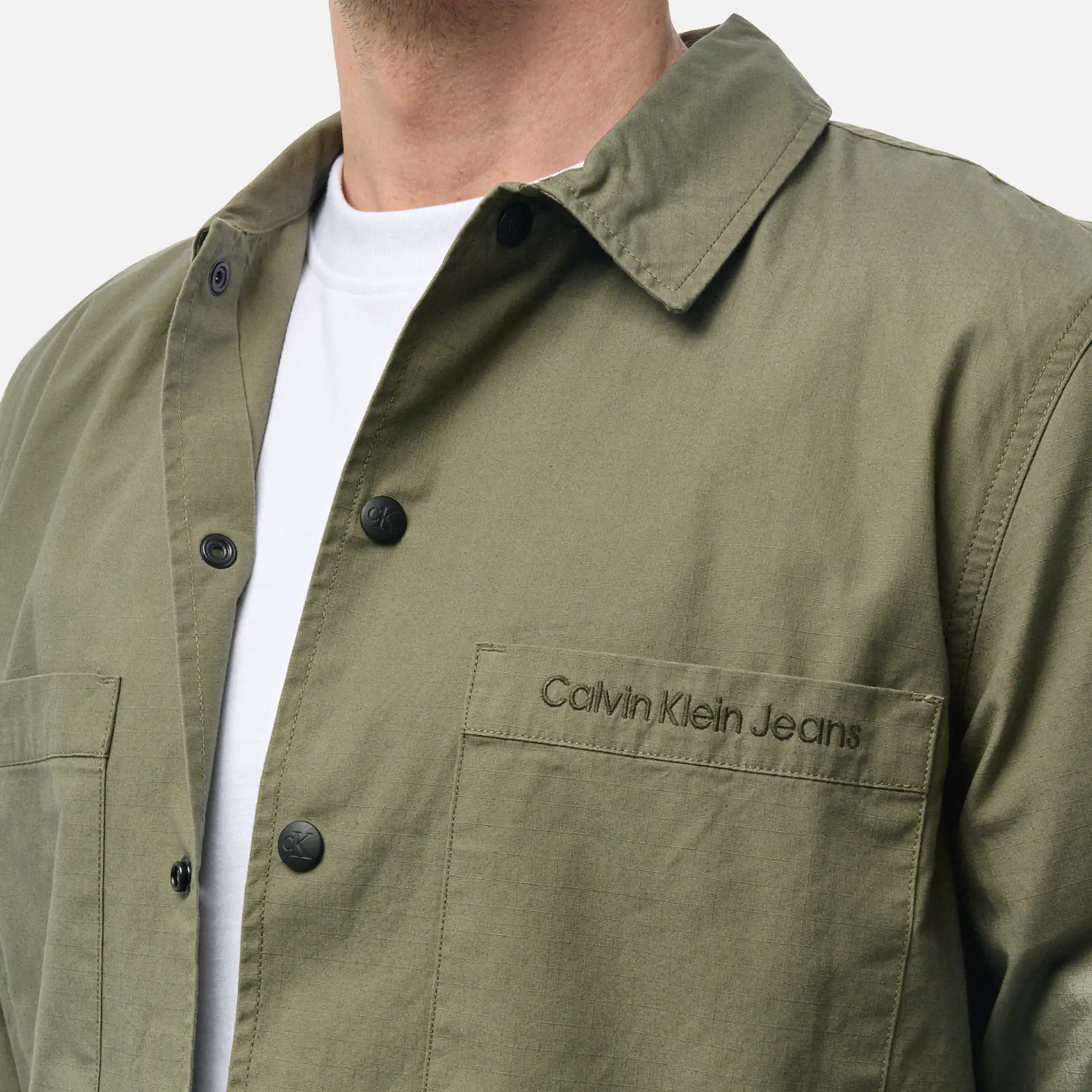 Calvin Klein Jeans Relaxed Overshirt Dusty Olive