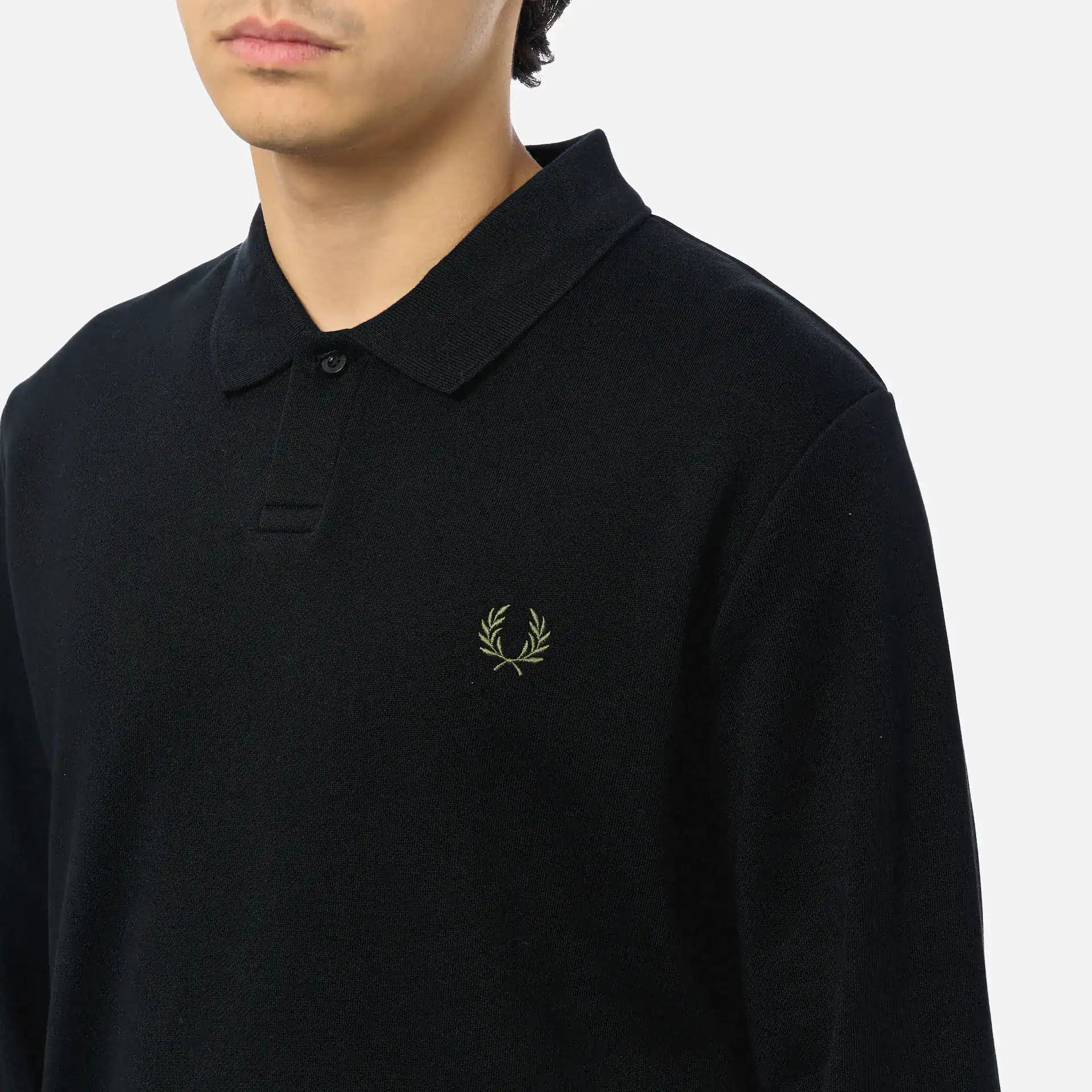 Fred Perry Collared Sweatshirt Black