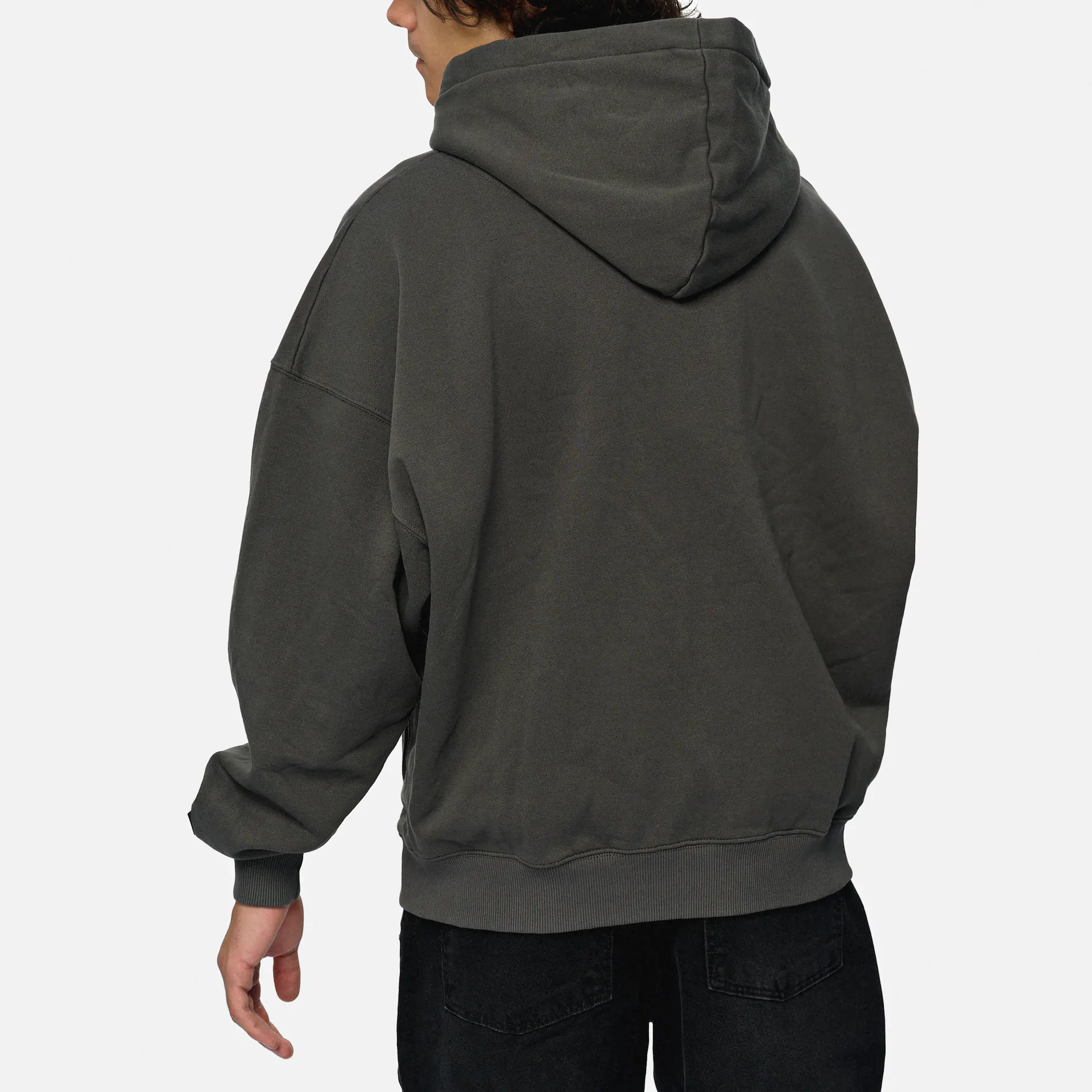 PEGADOR Hogan Boxy Sweat Jacket Washed Anthracite