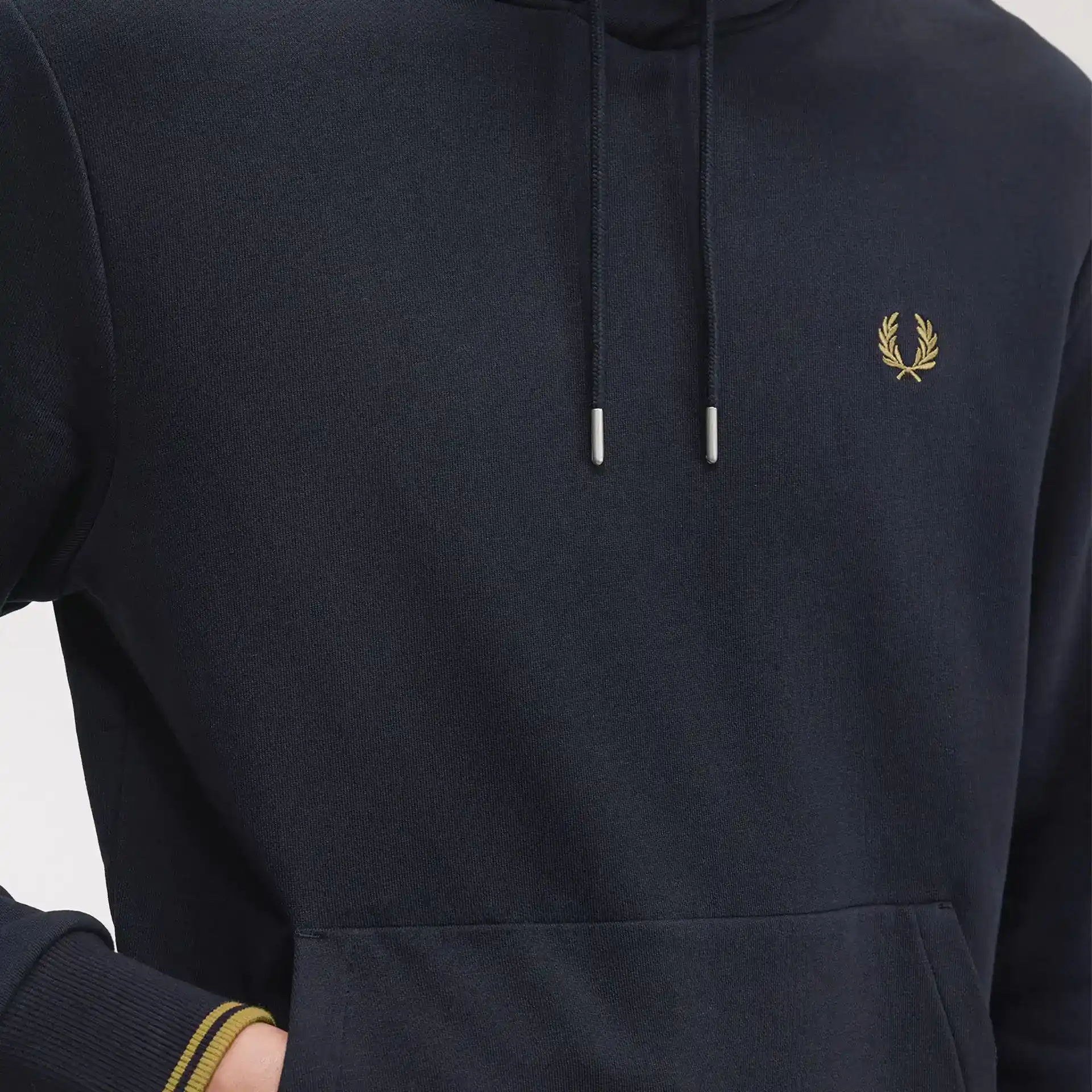 Fred Perry Tipped Hooded Sweatshirt Navy/Dark Caramel