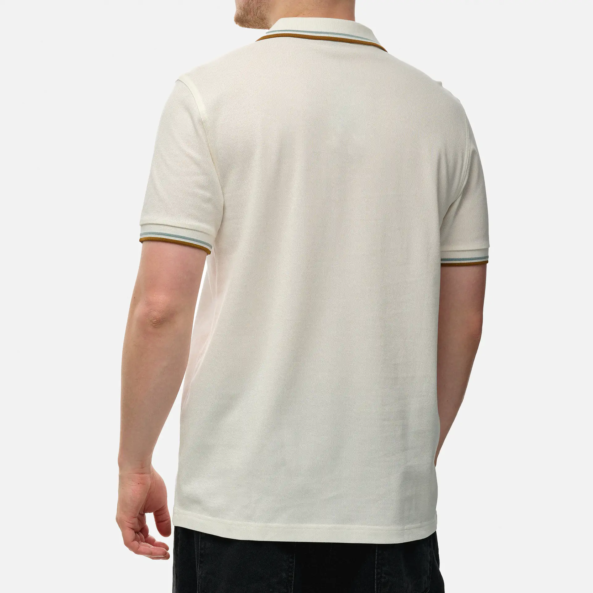 Fred Perry Twin Tipped Polo Shirt Snow White/Silver Blue/Dark Caramel
