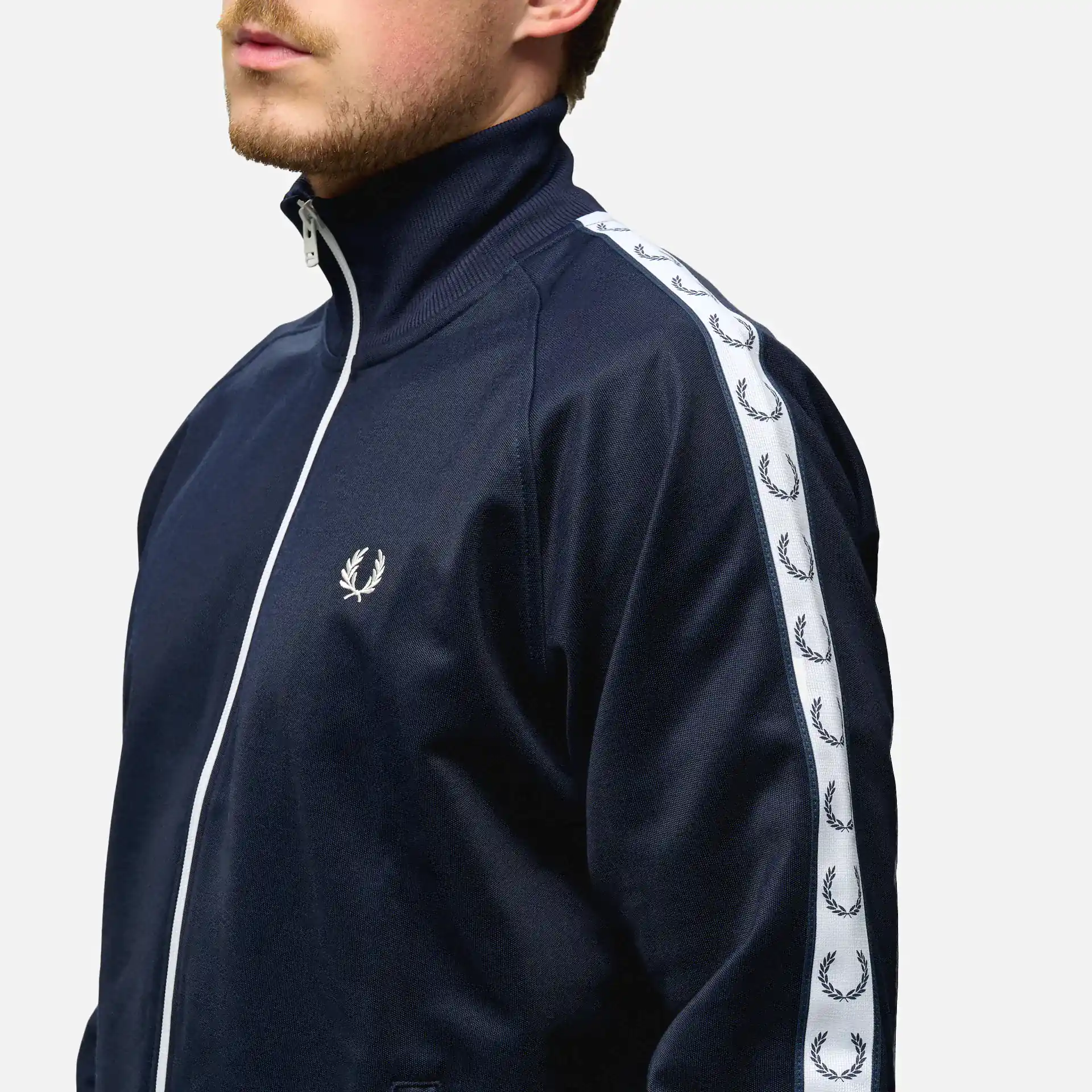 Fred Perry Taped Track Jacket Carbon Blue