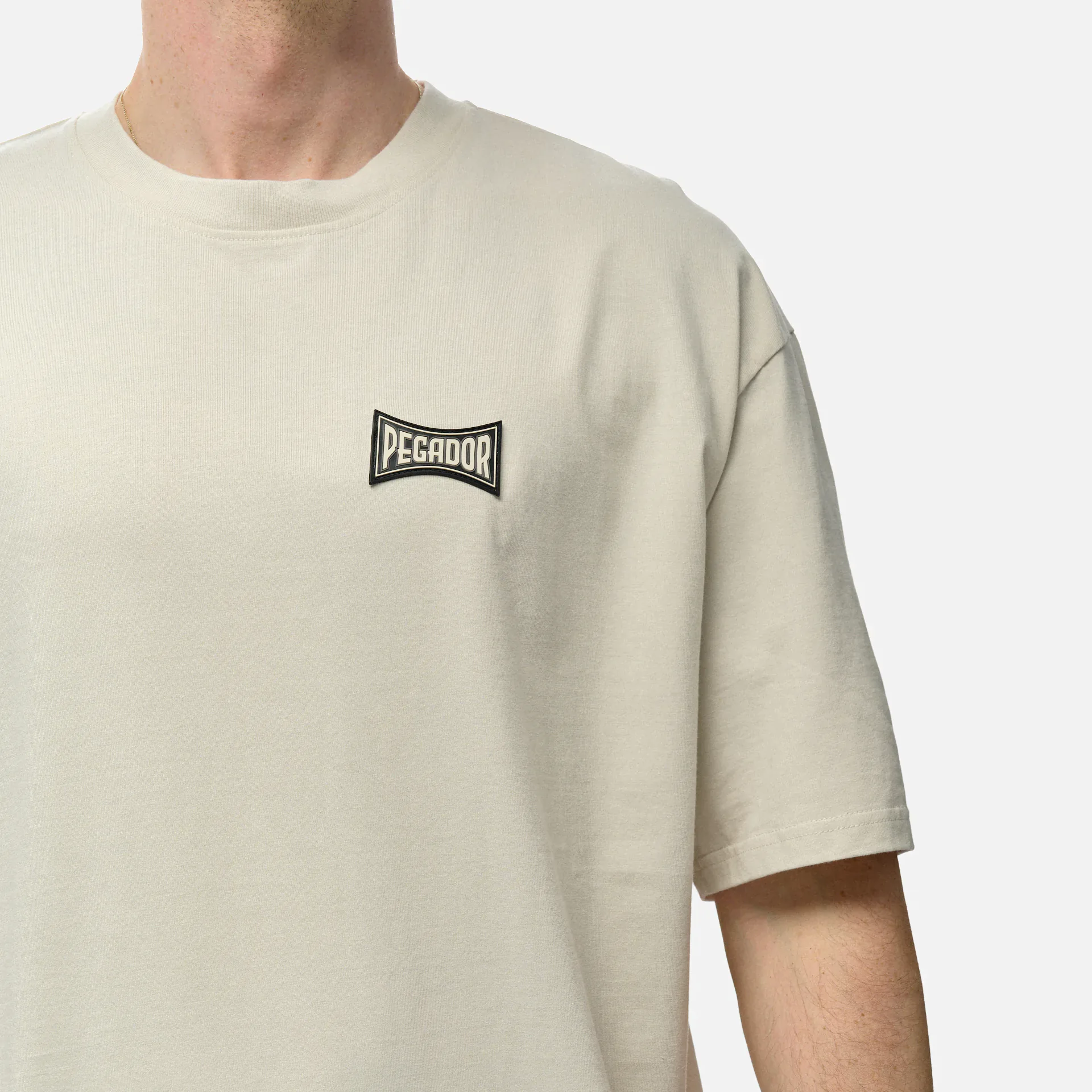 PEGADOR Dacko Oversized T-Shirt Washed Salty Cream Black